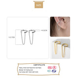 TrustDavis 925 Silver Chain Clip Earrings For Women Wedding