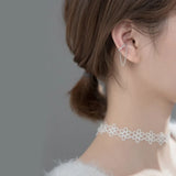 TrustDavis 925 Silver Chain Clip Earrings For Women Wedding