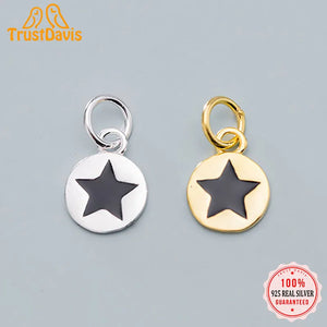 TrustDavis 925 Silver Sweet Star Charm Pendant DIY Accessory