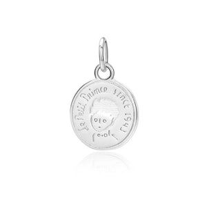 TrustDavis 925 Sterling Silver Sweet Boy Coin Charm Pendant