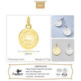 TrustDavis 925 Sterling Silver Sweet Boy Coin Charm Pendant