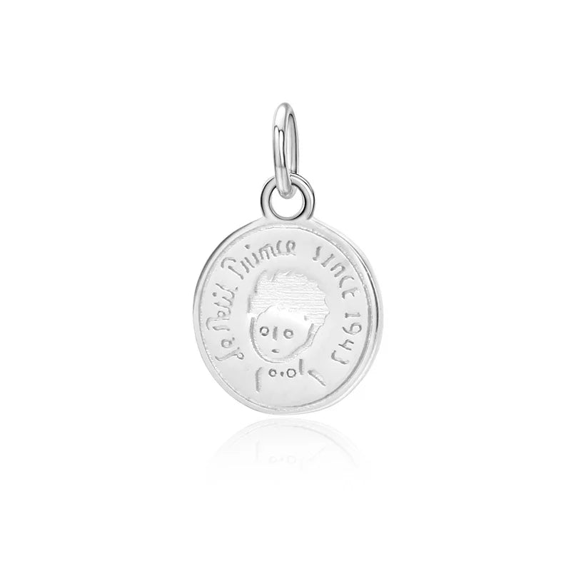 TrustDavis 925 Sterling Silver Sweet Boy Coin Charm Pendant
