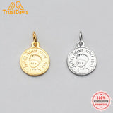 TrustDavis 925 Sterling Silver Sweet Boy Coin Charm Pendant