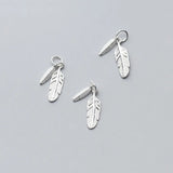 TrustDavis 925 Sterling Silver Double Feather Charm Pendant