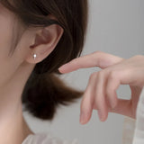 TrustDavis 925 Silver Asymmetric Star Stud Earrings For Women