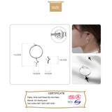TrustDavis 925 Silver Asymmetric Star Stud Earrings For Women