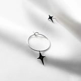 TrustDavis 925 Silver Asymmetric Star Stud Earrings For Women