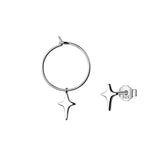 TrustDavis 925 Silver Asymmetric Star Stud Earrings For Women