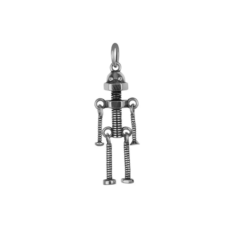 TrustDavis Silver Robot Charm Pendant DIY Accessories