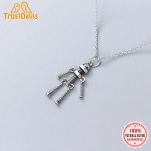 TrustDavis Silver Robot Charm Pendant DIY Accessories