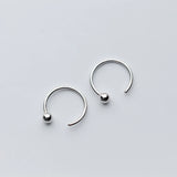 TrustDavis 925 Sterling Silver Tiny Round Beads Stud Earrings
