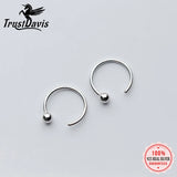 TrustDavis 925 Sterling Silver Tiny Round Beads Stud Earrings