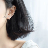 TrustDavis 925 Sterling Silver Tiny Round Beads Stud Earrings