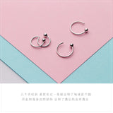 TrustDavis 925 Sterling Silver Tiny Round Beads Stud Earrings