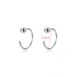 TrustDavis 925 Sterling Silver Tiny Round Beads Stud Earrings