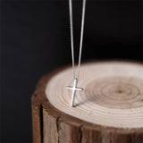 TrustDavis Sterling Silver Cross Pendant Necklace for Girls DS219