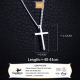 TrustDavis Sterling Silver Cross Pendant Necklace for Girls DS219
