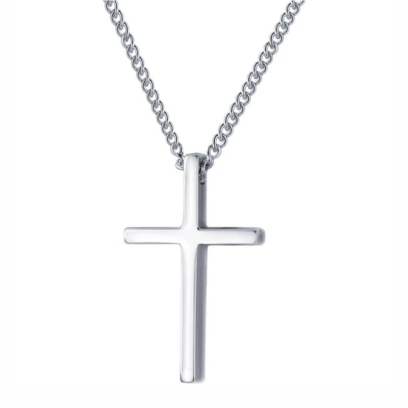 TrustDavis Sterling Silver Cross Pendant Necklace for Girls DS219