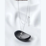 TrustDavis Sterling Silver Cross Pendant Necklace for Girls DS219