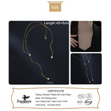 TrustDavis Long Tassel Round CZ Chain Necklace For Women Wedding Party