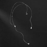TrustDavis Long Tassel Round CZ Chain Necklace For Women Wedding Party