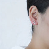 TrustDavis Starfish Stud Earrings Fine Zircon Jewelry