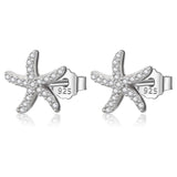 TrustDavis Starfish Stud Earrings Fine Zircon Jewelry