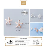 TrustDavis Starfish Stud Earrings Fine Zircon Jewelry