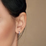 TrustDavis 925 Silver Zircon Hoop Earrings Wedding Party Fine S925 Jewelry