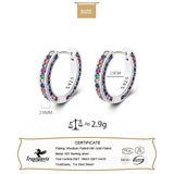 TrustDavis 925 Silver Zircon Hoop Earrings Wedding Party Fine S925 Jewelry