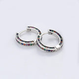 TrustDavis 925 Silver Zircon Hoop Earrings Wedding Party Fine S925 Jewelry