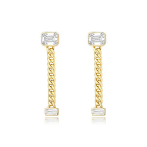TrustDavis Red 925 Silver CZ Stud Earring
