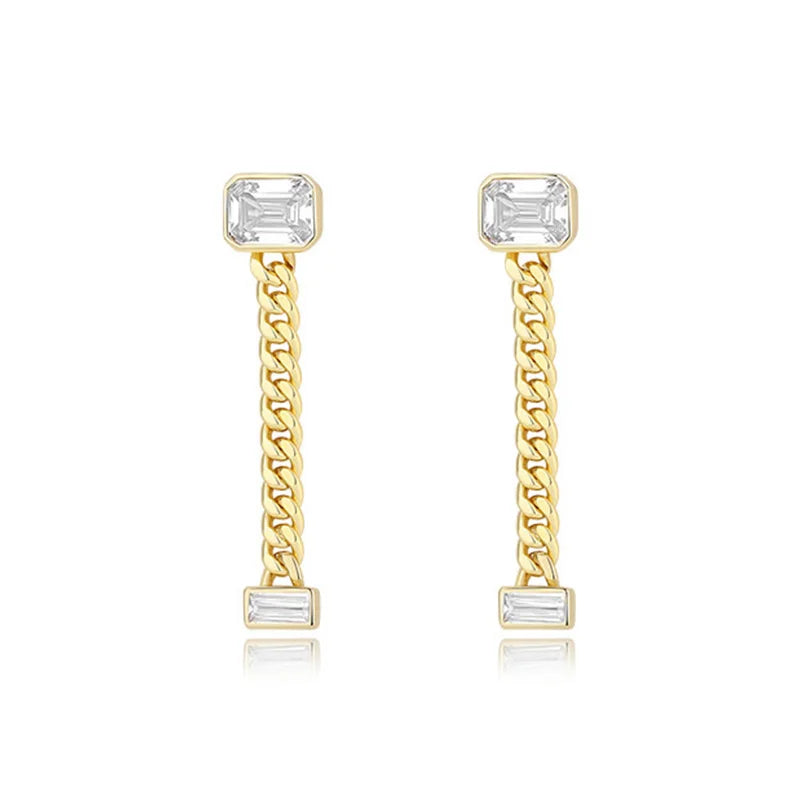 TrustDavis Red 925 Silver CZ Stud Earring