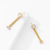 TrustDavis Red 925 Silver CZ Stud Earring