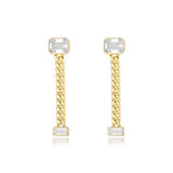 TrustDavis Red 925 Silver CZ Stud Earring