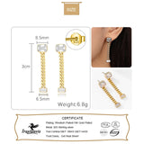 TrustDavis Red 925 Silver CZ Stud Earring