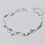 TrustDavis 925 Silver Double Layer Star Bracelet Wedding Jewelry DS1211