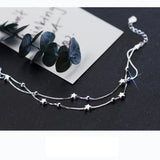 TrustDavis 925 Silver Double Layer Star Bracelet Wedding Jewelry DS1211