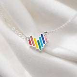TrustDavis 925 Sterling Sweet Romantic Heart Clavicle Necklace For Women