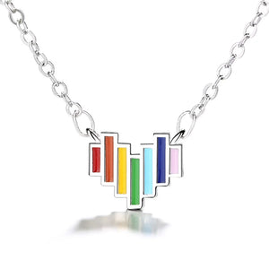 TrustDavis 925 Sterling Sweet Romantic Heart Clavicle Necklace For Women