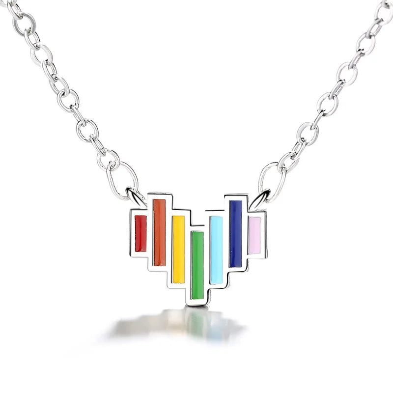 TrustDavis 925 Sterling Sweet Romantic Heart Clavicle Necklace For Women