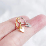 TrustDavis 925 Sterling Silver Love Heart Hoop Earrings