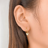 TrustDavis 925 Sterling Silver Love Heart Hoop Earrings
