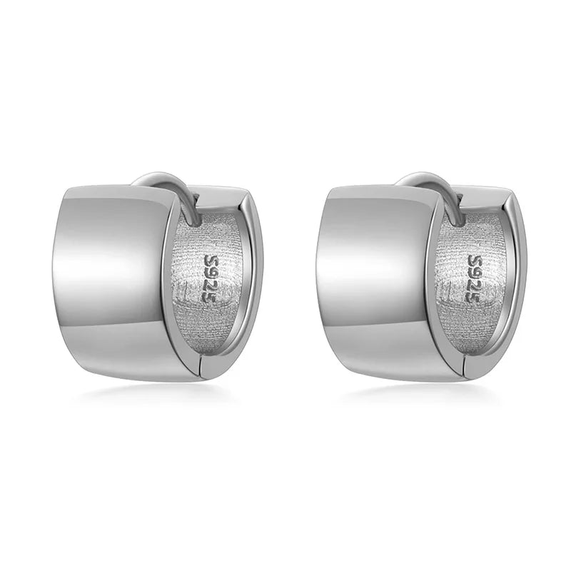 Minimalist Punk Rock Hoop Earrings 925 Sterling Silver Wedding Party Jewelry