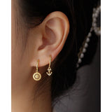 925 Sterling Silver Hoop Earrings Bee Moon Star CZ Pendant for Girls