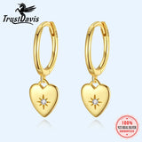 925 Sterling Silver Hoop Earrings Bee Moon Star CZ Pendant for Girls