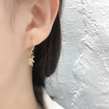 925 Sterling Silver Hoop Earrings Bee Moon Star CZ Pendant for Girls