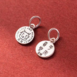 Davis 925 Sterling Silver 10mm Round Animal Pendant DIY Necklace Accessories