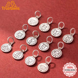 Davis 925 Sterling Silver 10mm Round Animal Pendant DIY Necklace Accessories