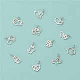 TrustDavis 925 Sterling Silver Zodiac Sign CZ Charm Pendant DIY Jewelry